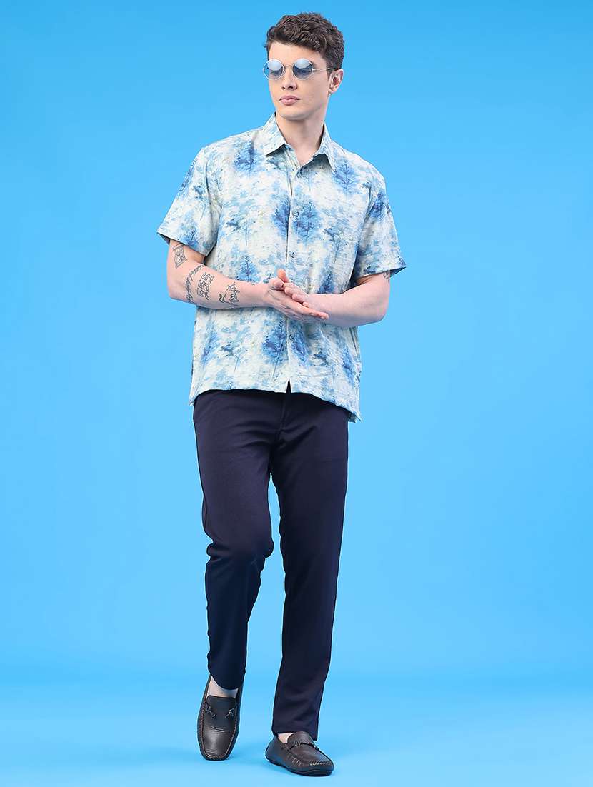 men printed short sleeve regular fit casual shirt - 22273151 -  Standard Image - 5