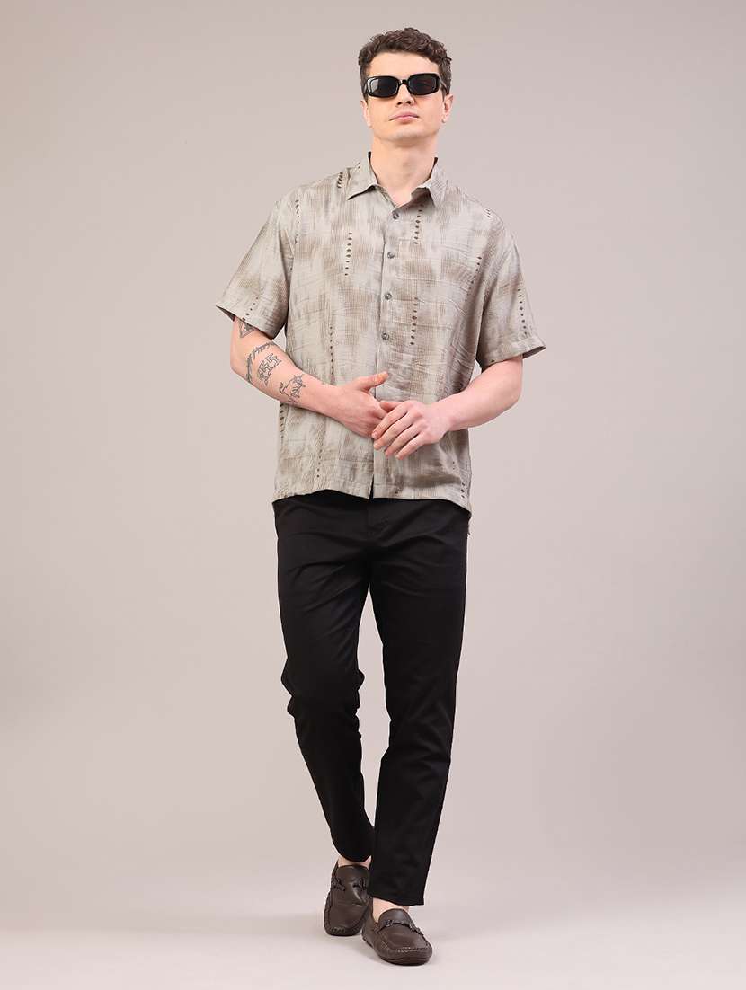men printed short sleeve regular fit casual shirt - 22273152 -  Standard Image - 5