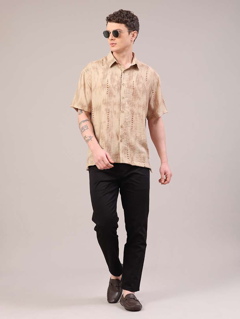 men printed short sleeve regular fit casual shirt - 22273153 -  Standard Image - 5