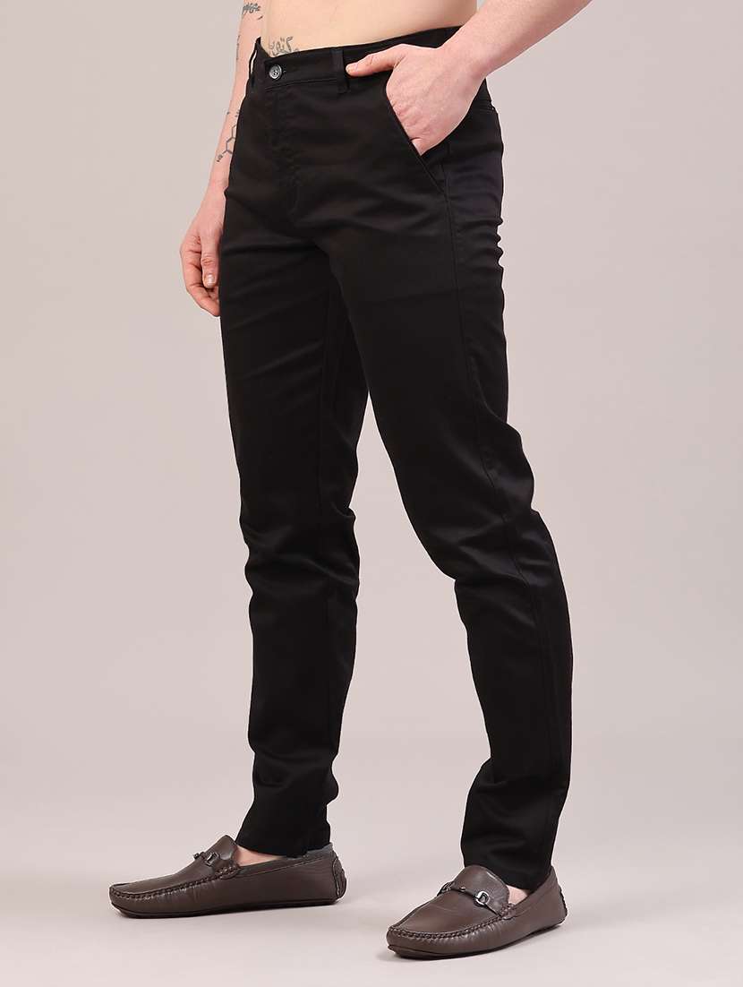 men solid mid rise chinos casual trouser - 22273172 -  Standard Image - 3