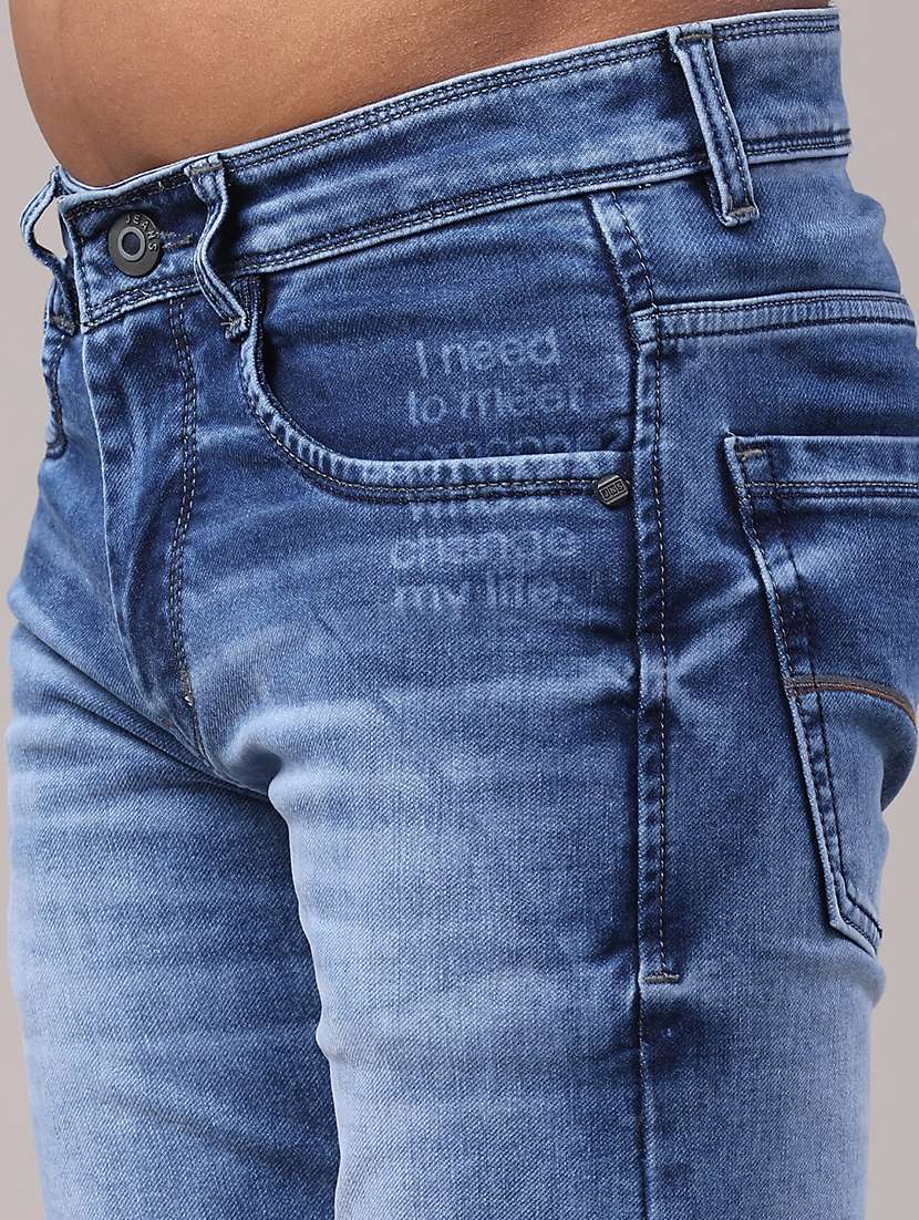 men washed mid rise full length slim fit jeans - 22273173 -  Standard Image - 5