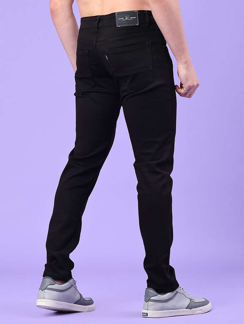 men plain mid rise full length jeans - 22273177 -  Standard Image - 3