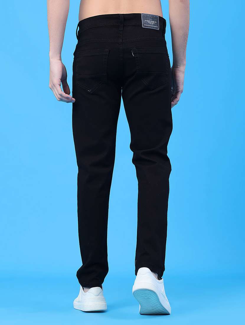 Men Plain Mid Rise Full Length Jeans - 22273180 -  Standard Image - 3