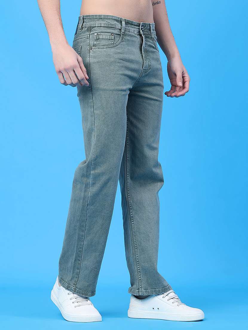 men plain mid rise full length straight fit jeans - 22273192 -  Standard Image - 3