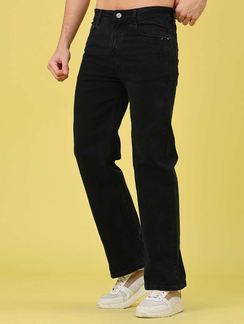 men plain mid rise full length straight fit jeans - 22273195 -  Standard Image - 3