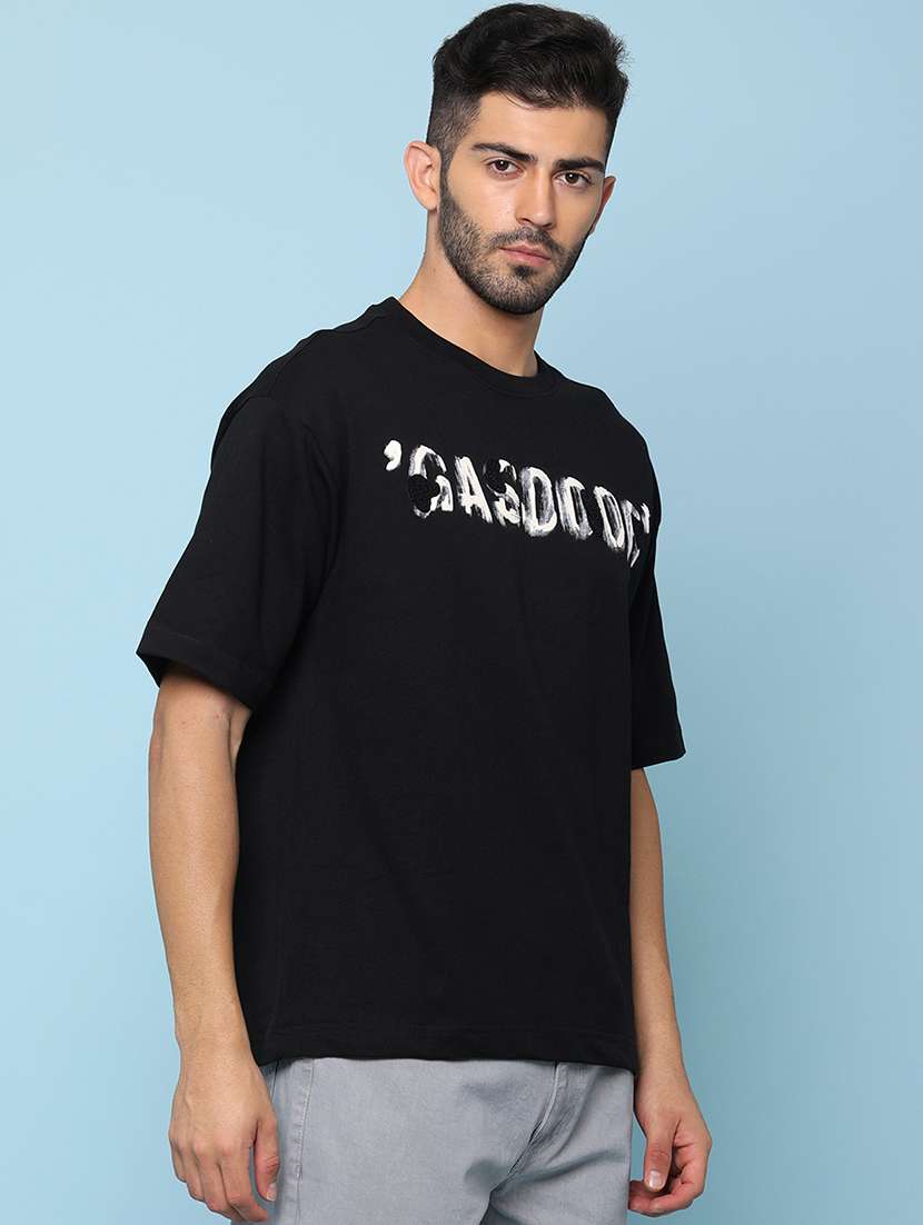 men typographic short sleeve loose fit t-shirt