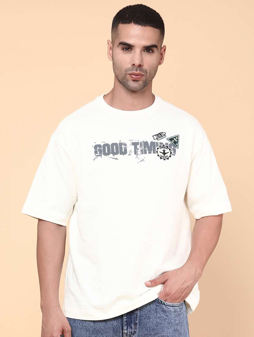 men printed short sleeve loose fit t-shirt