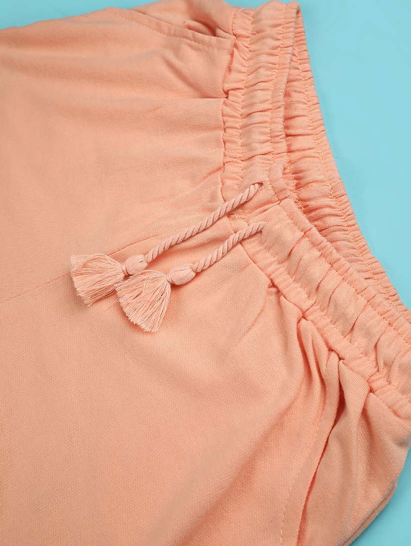 girls solid mid rise shorts - 22273290 -  Standard Image - 3