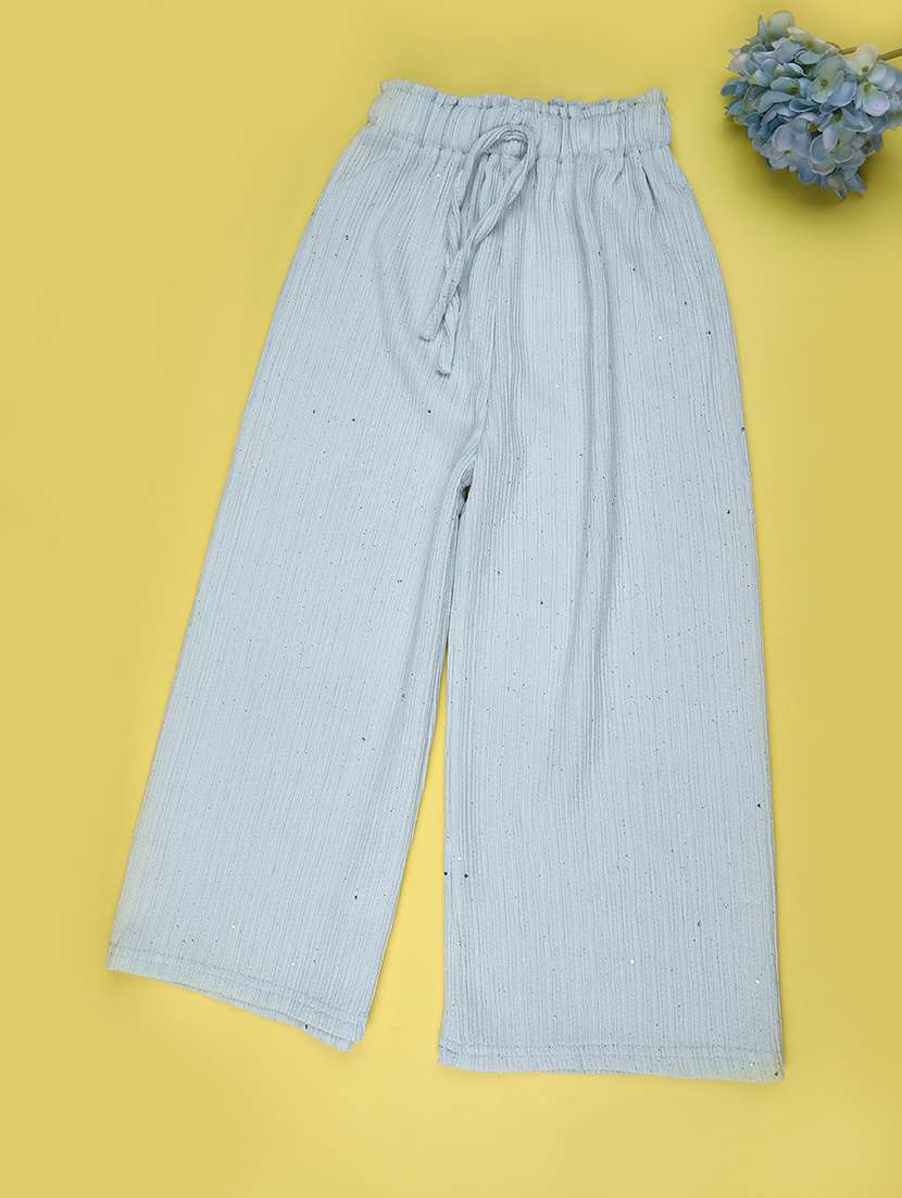 girls solid mid rise palazzo 