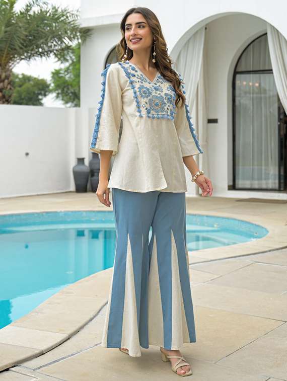 women three quarter sleeve co-ord set - 22273620 -  Standard Image - 3