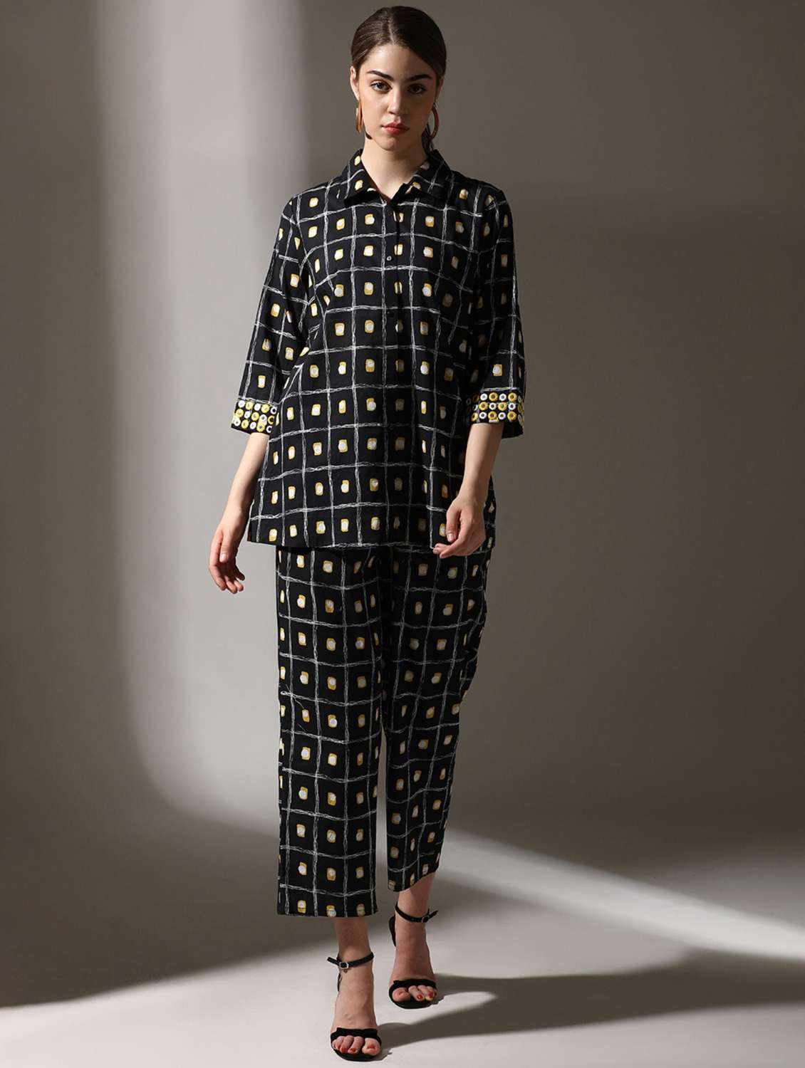 women three quarter sleeve co-ord set