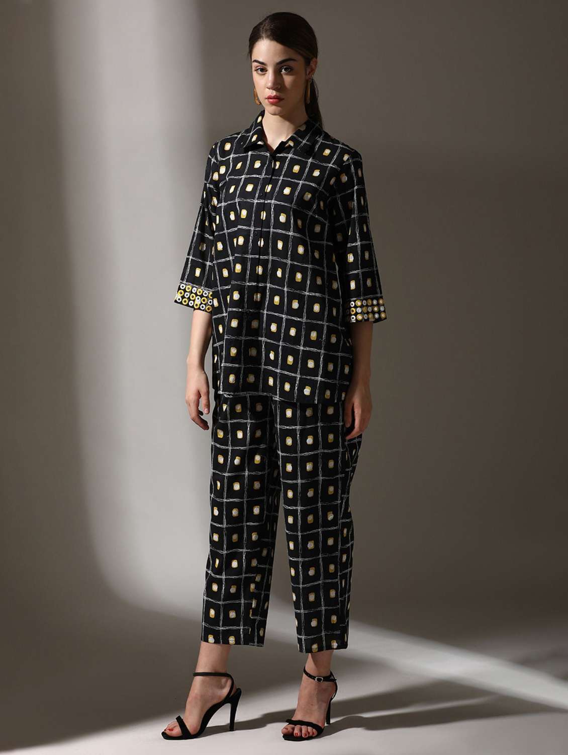 women three quarter sleeve co-ord set - 22273626 -  Standard Image - 3