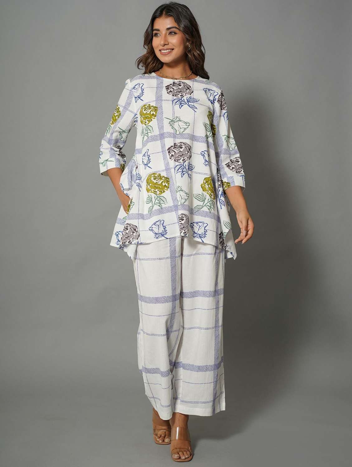 women printed top and trouser co-ord set