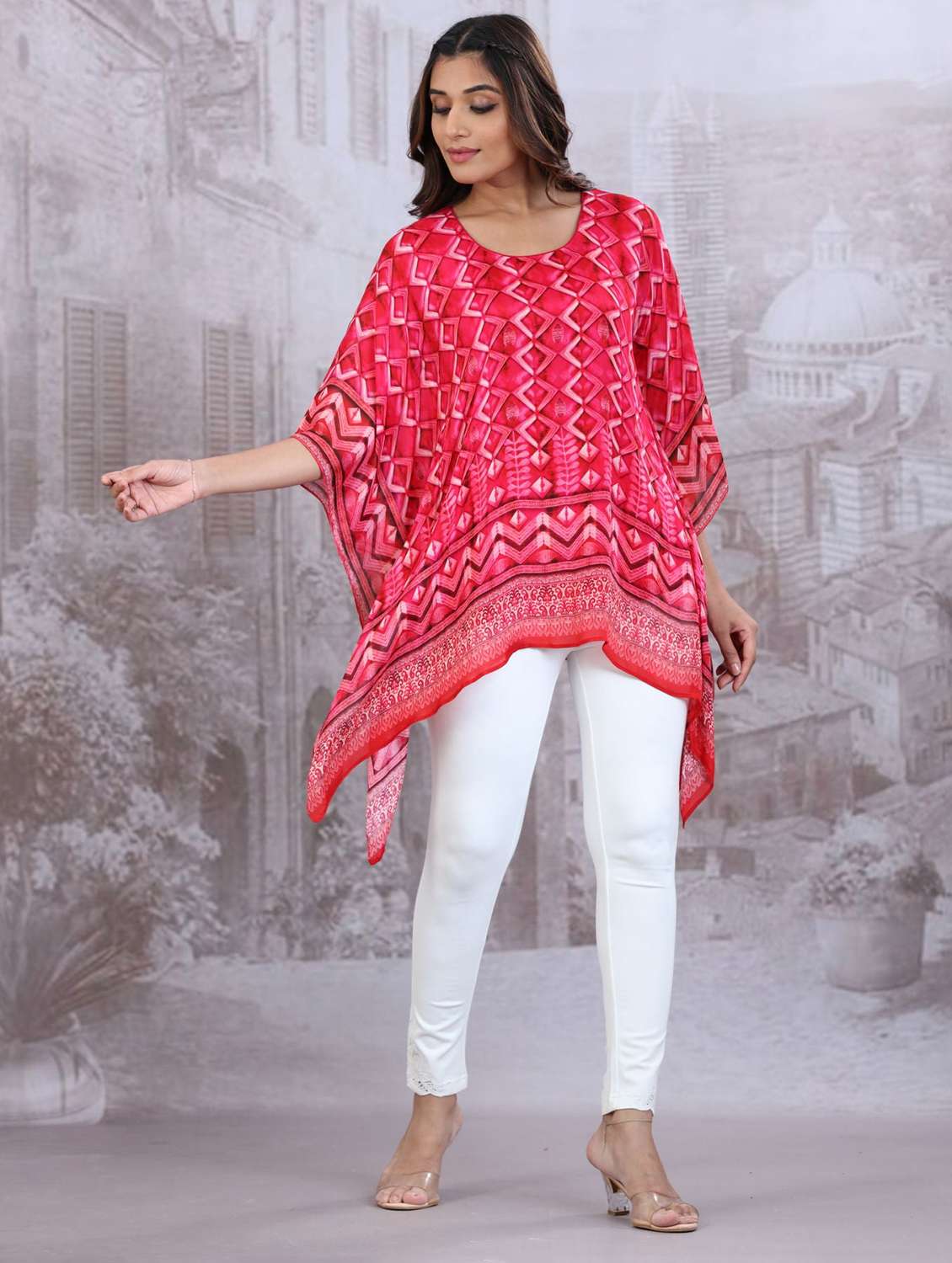 women printed kimono sleeve kaftan tunic - 22273680 -  Standard Image - 3