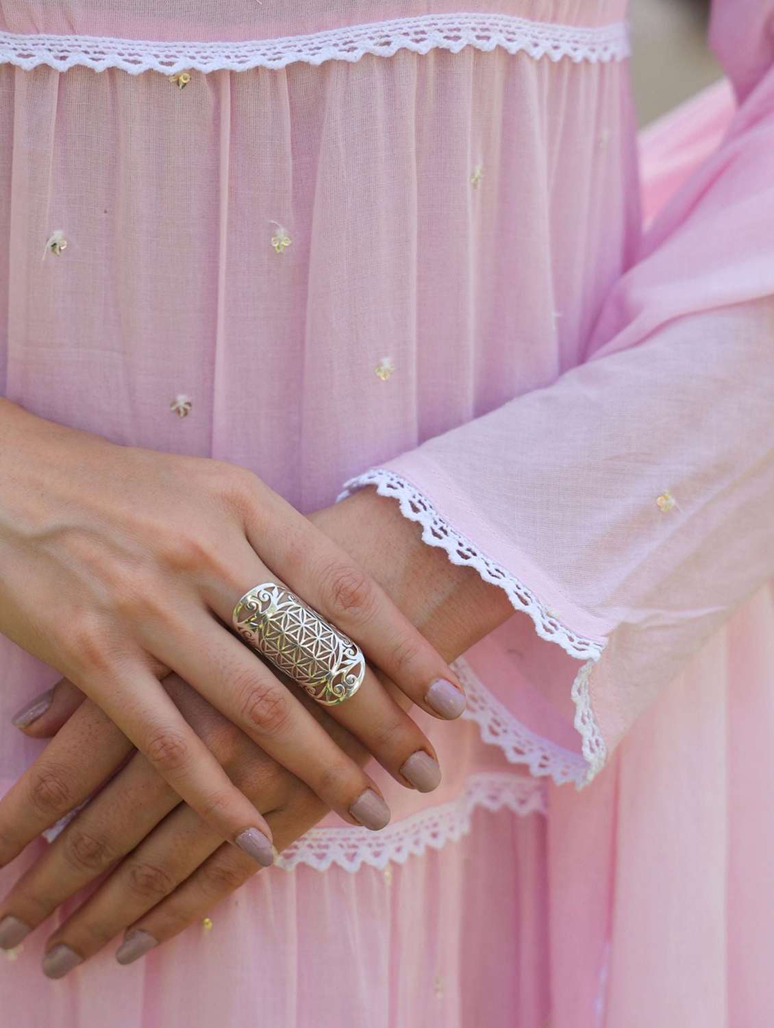 women solid with work long sleeve kurta pant with dupatta set - 22273736 -  Standard Image - 3