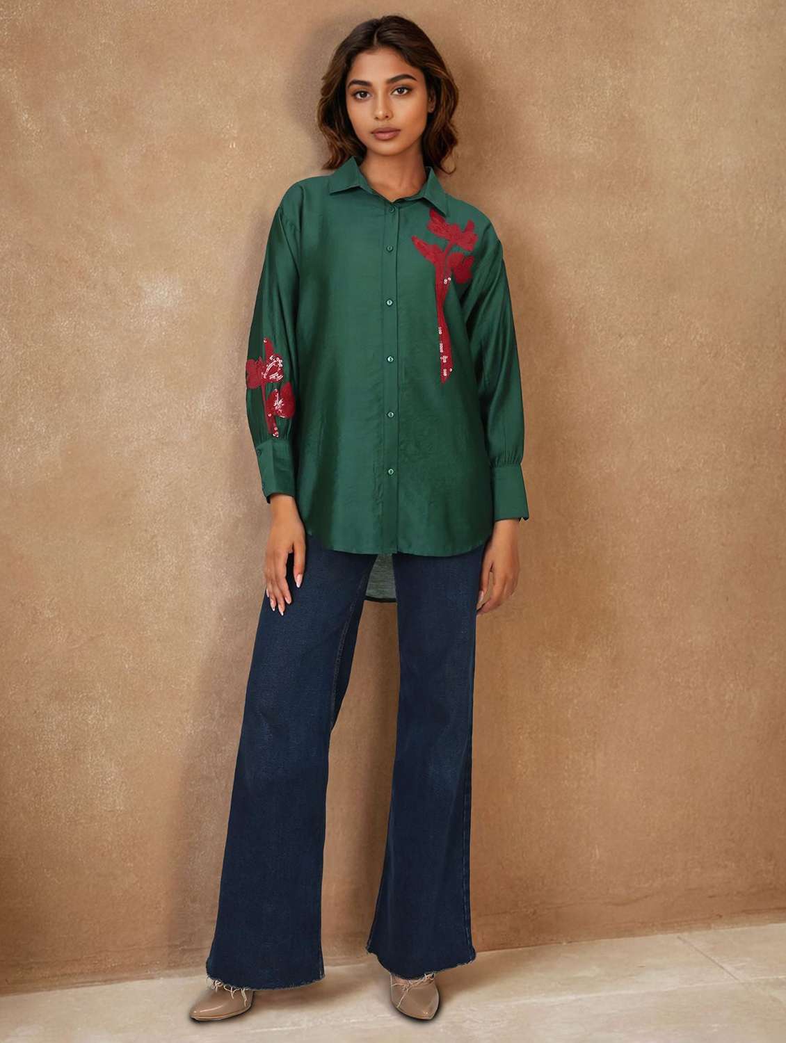 women collared long sleeve regular shirt - 22273756 -  Standard Image - 3