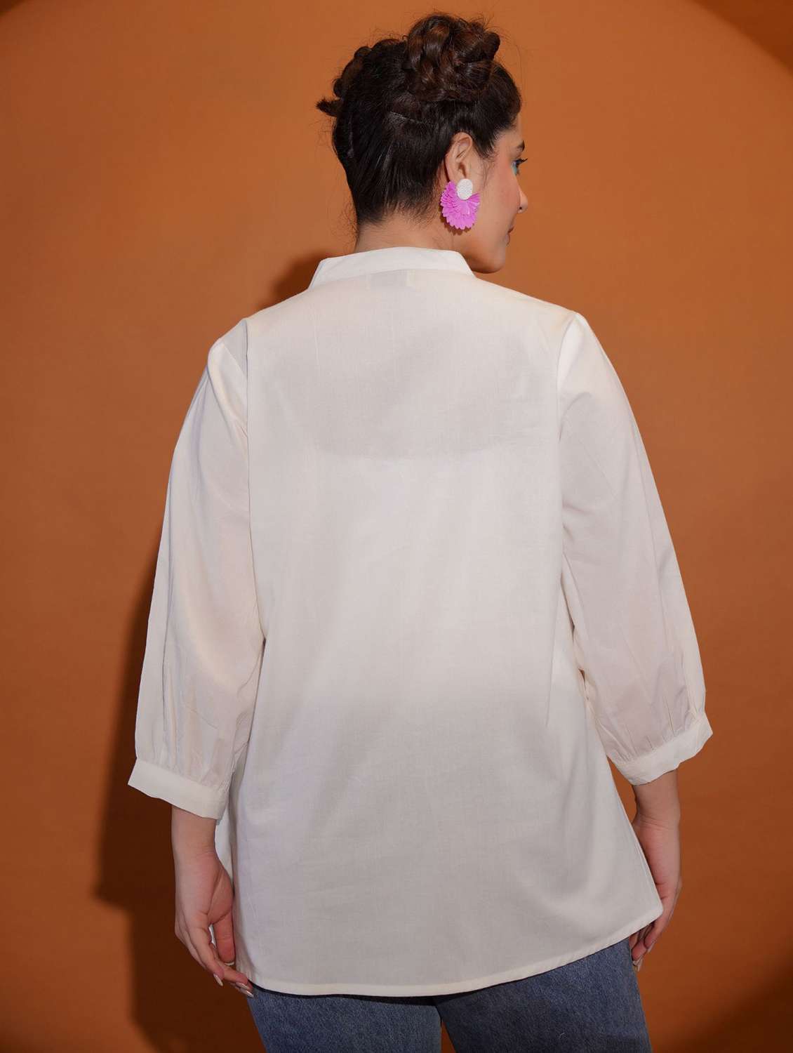 women printed puff sleeve a-line top - 22273820 -  Standard Image - 3