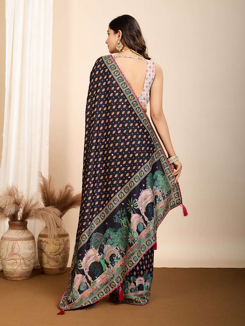 women printed casual wear saree with blouse - 22274056 -  Standard Image - 3