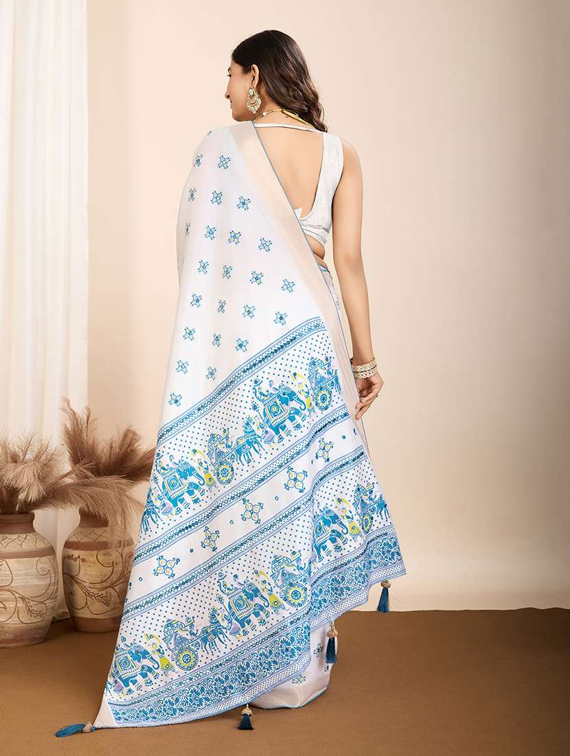 women printed casual wear saree with blouse - 22274058 -  Standard Image - 3