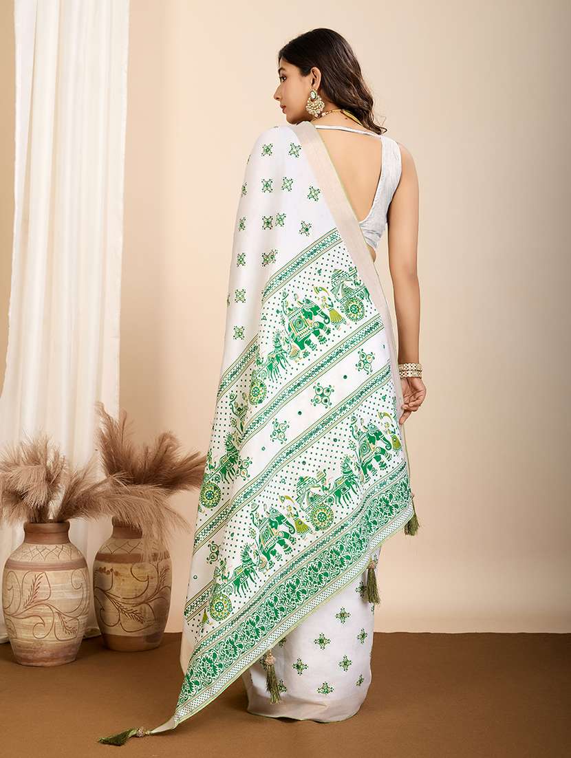 women printed casual wear saree with blouse - 22274059 -  Standard Image - 3