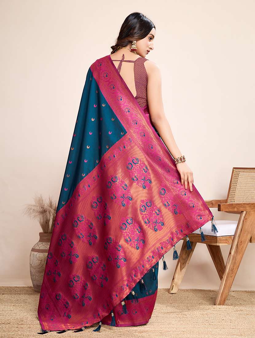 women self design banarasi saree with blouse - 22274062 -  Standard Image - 3