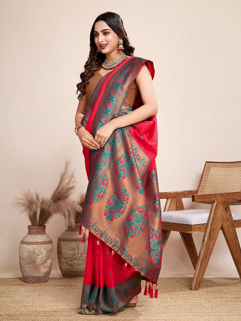 women self design banarasi saree with blouse - 22274063 -  Standard Image - 3