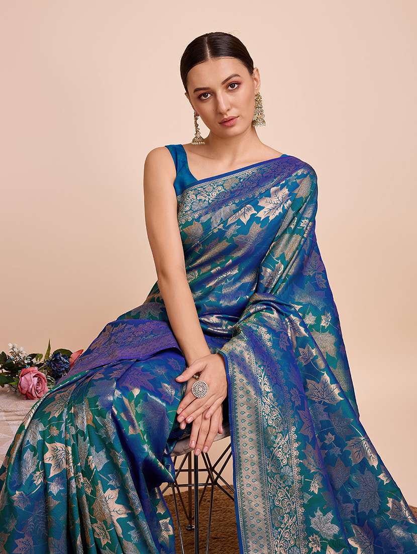 women self design banarasi saree with blouse - 22274081 -  Standard Image - 3