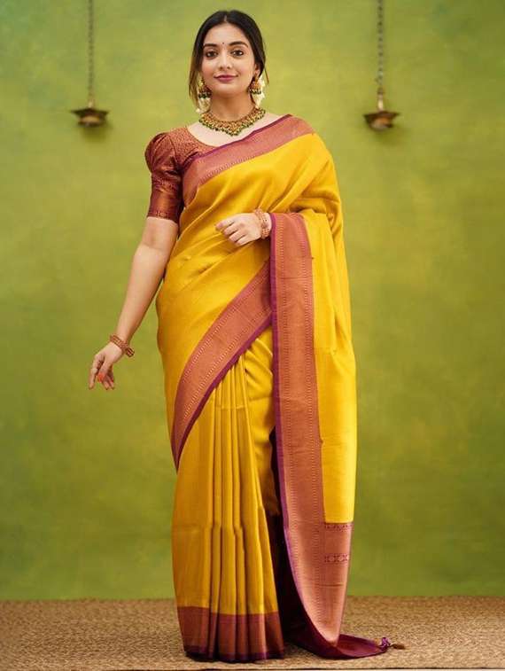 women self design banarasi saree with blouse