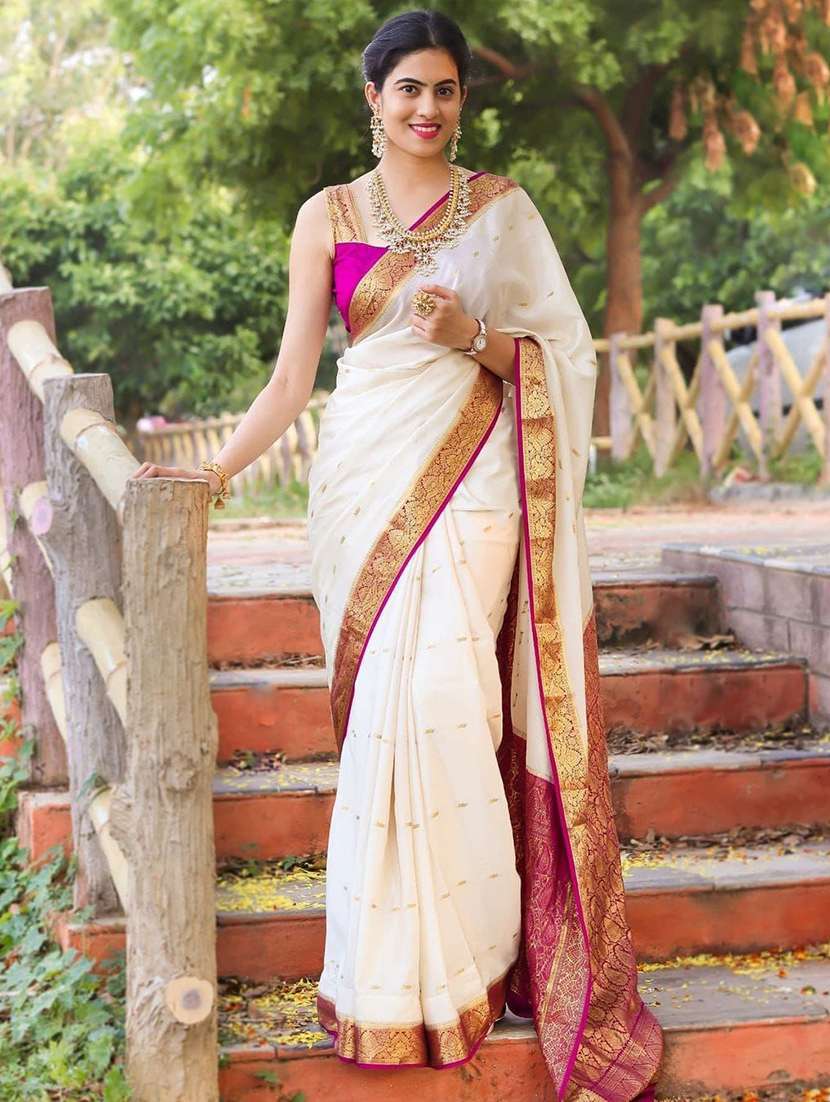 women self design banarasi saree with blouse