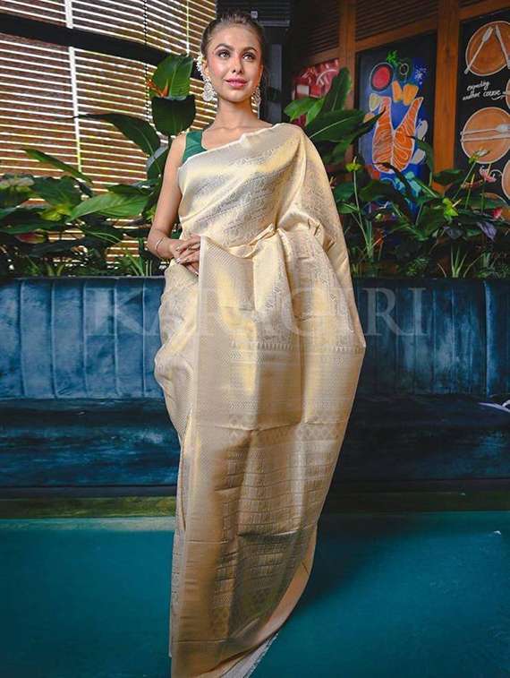 women self design banarasi saree with blouse