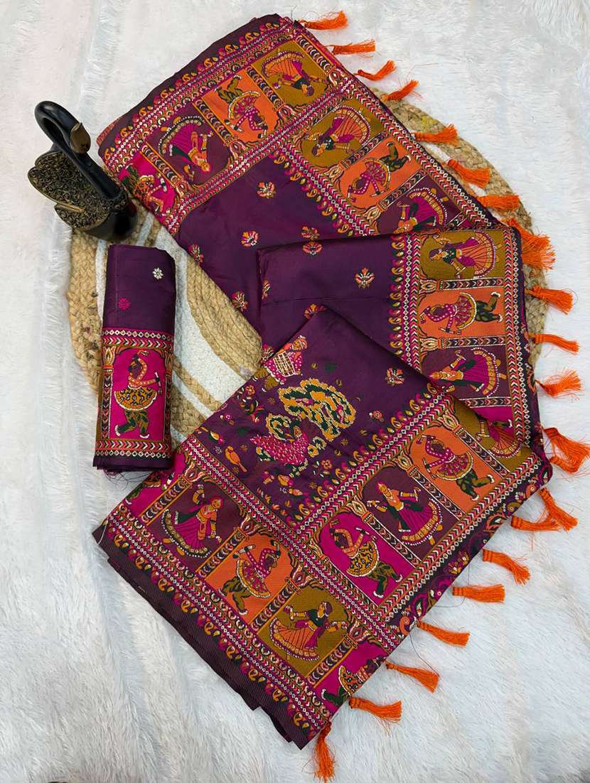 women self design bordered saree with blouse - 22274204 -  Standard Image - 5