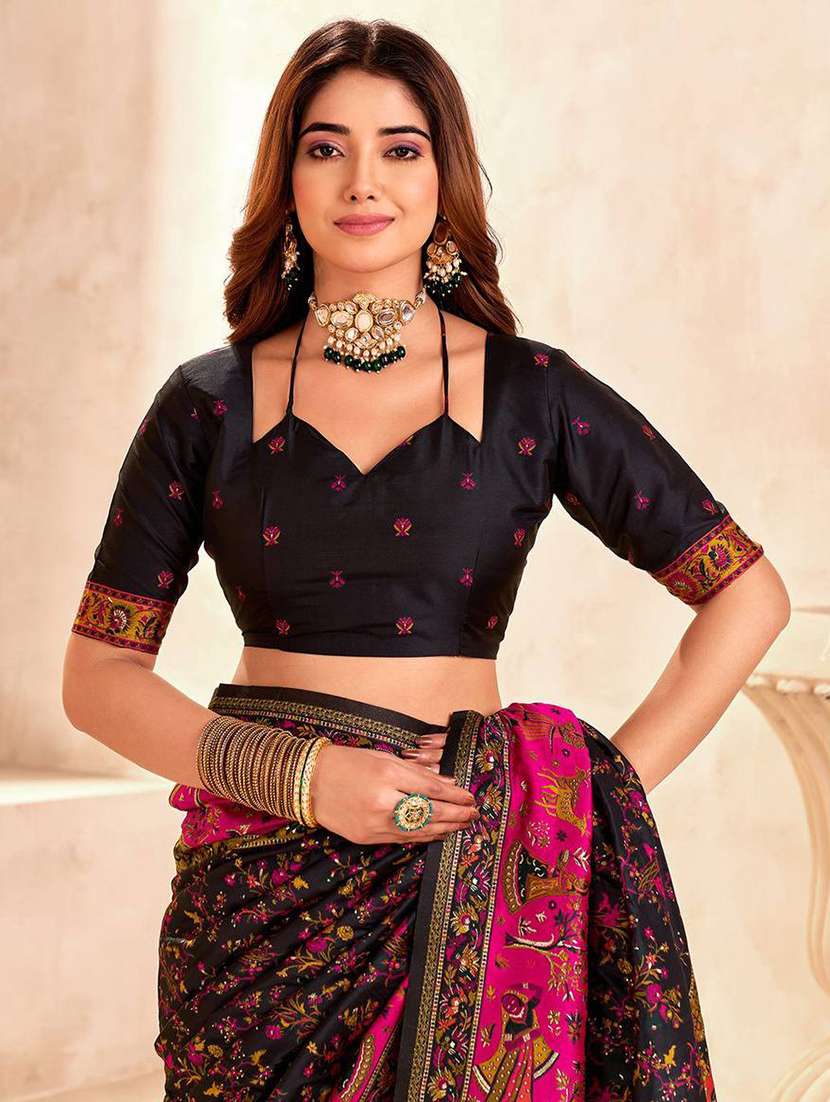 women self design bordered saree with blouse - 22274213 -  Standard Image - 3