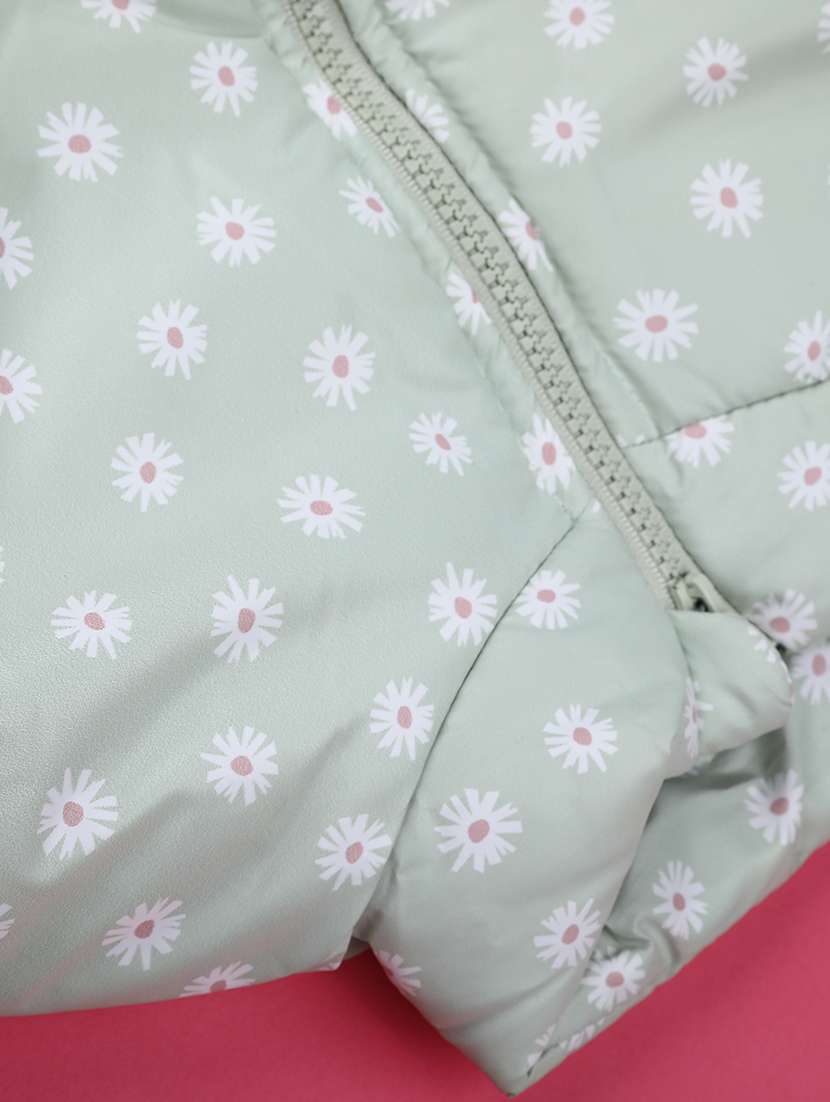 girls floral print long sleeve quilted jacket - 22274230 -  Standard Image - 3