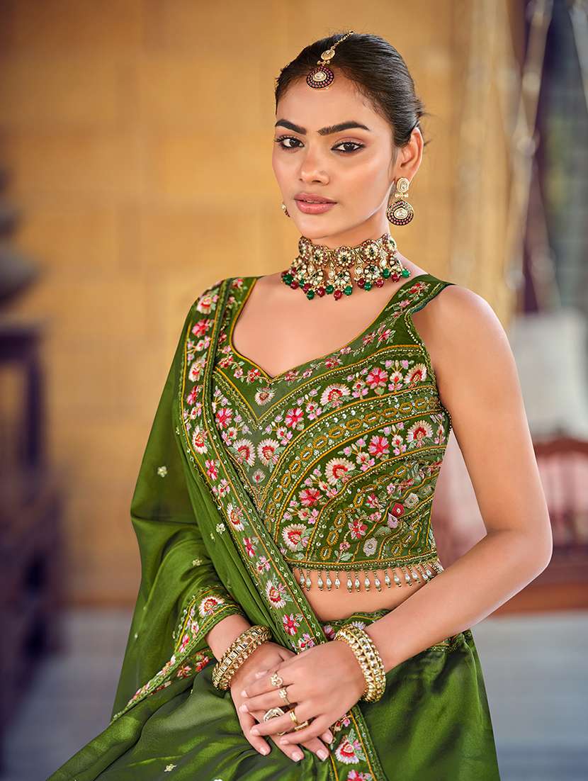 women solid semi stitched flared lehenga - 22274248 -  Standard Image - 3