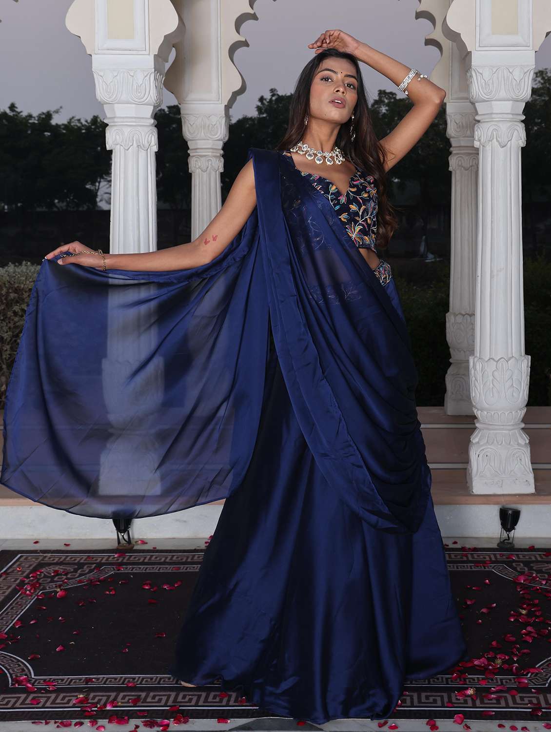 women solid semi stitched flared lehenga - 22274252 -  Standard Image - 3