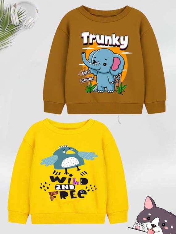 boys pack of 2 printed long sleeve sweatshirt 