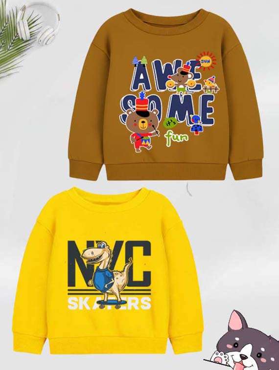 boys printed long sleeve sweatshirt combo