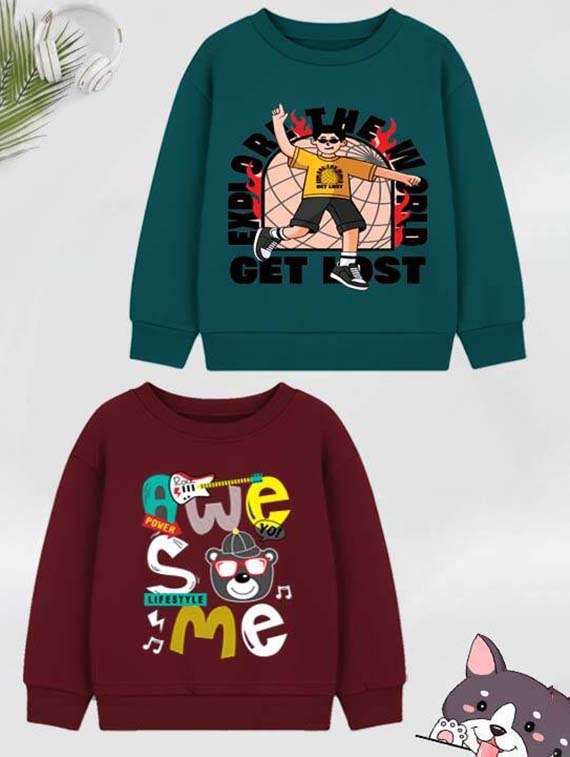 girls printed long sleeve sweatshirt combo