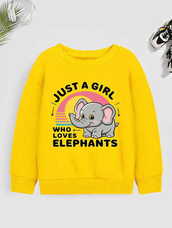 girls front print long sleeve sweatshirt