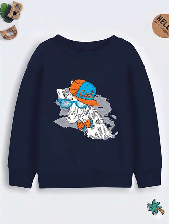 girls front print long sleeve sweatshirt