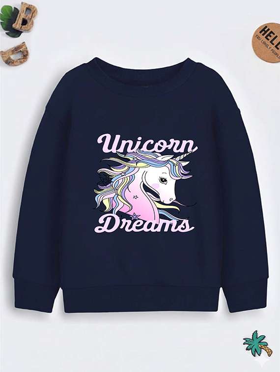 girls front print long sleeve sweatshirt