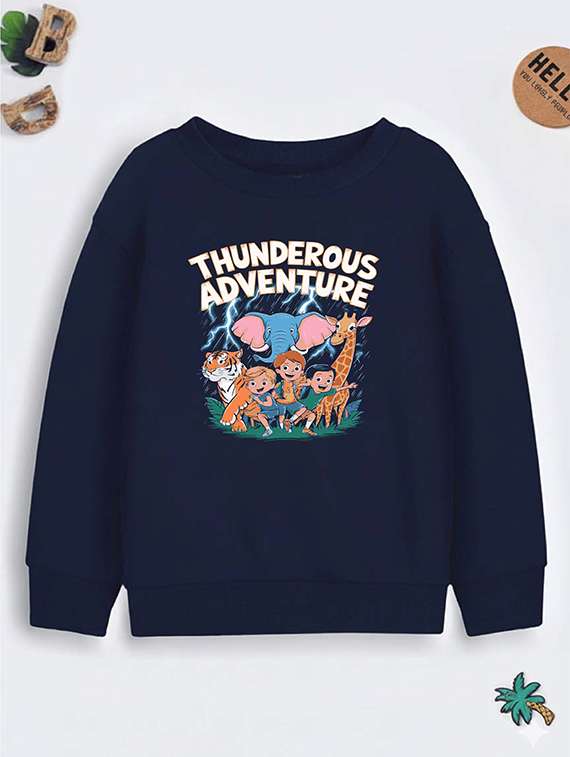 girls front print long sleeve sweatshirt