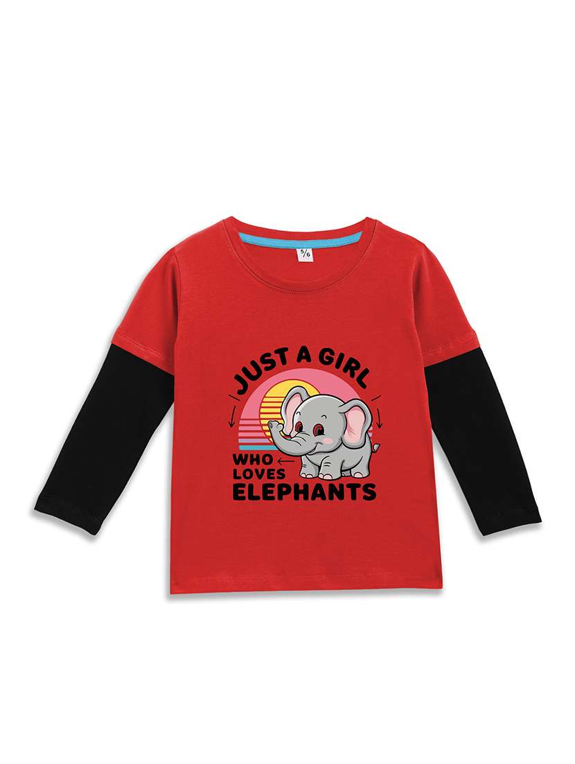 girls printed long sleeve tee