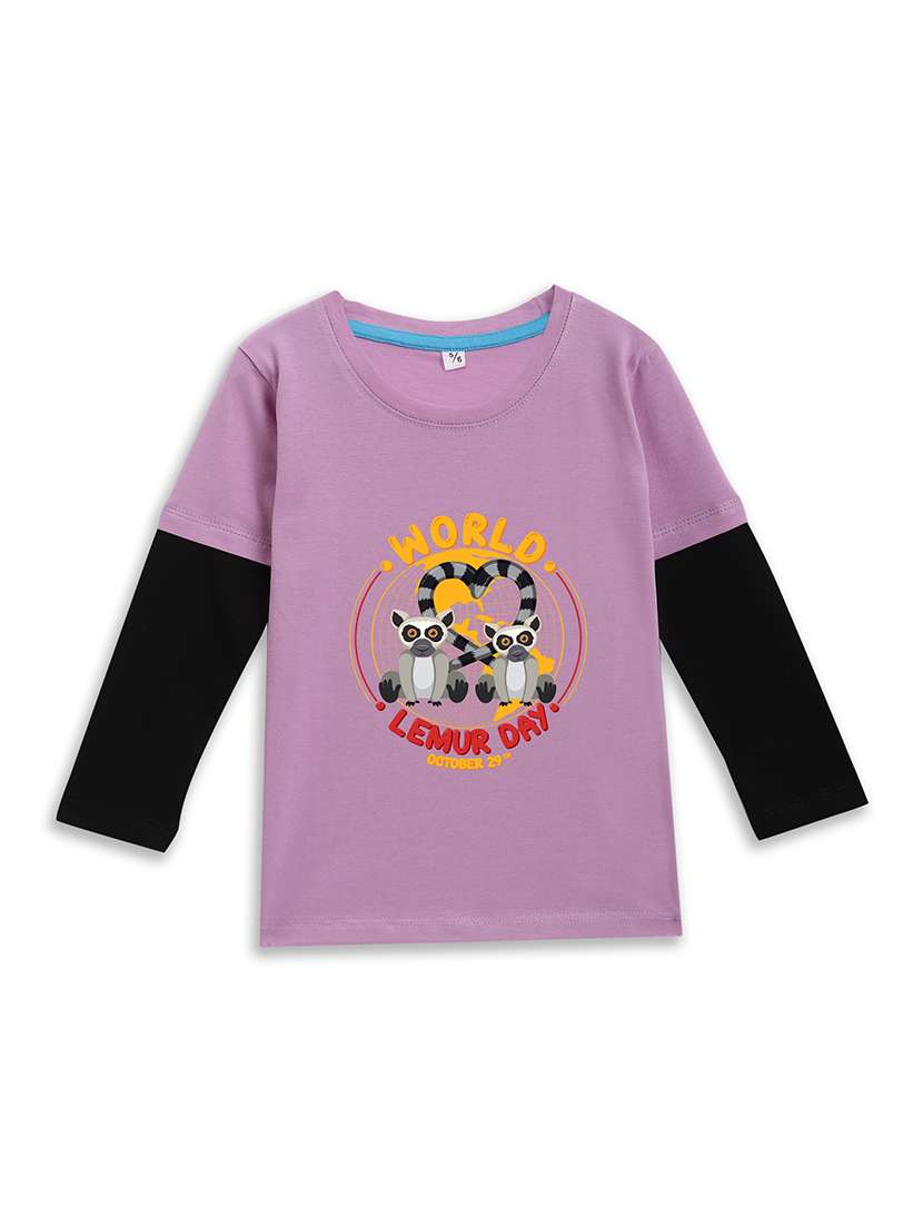 girls printed long sleeve tee