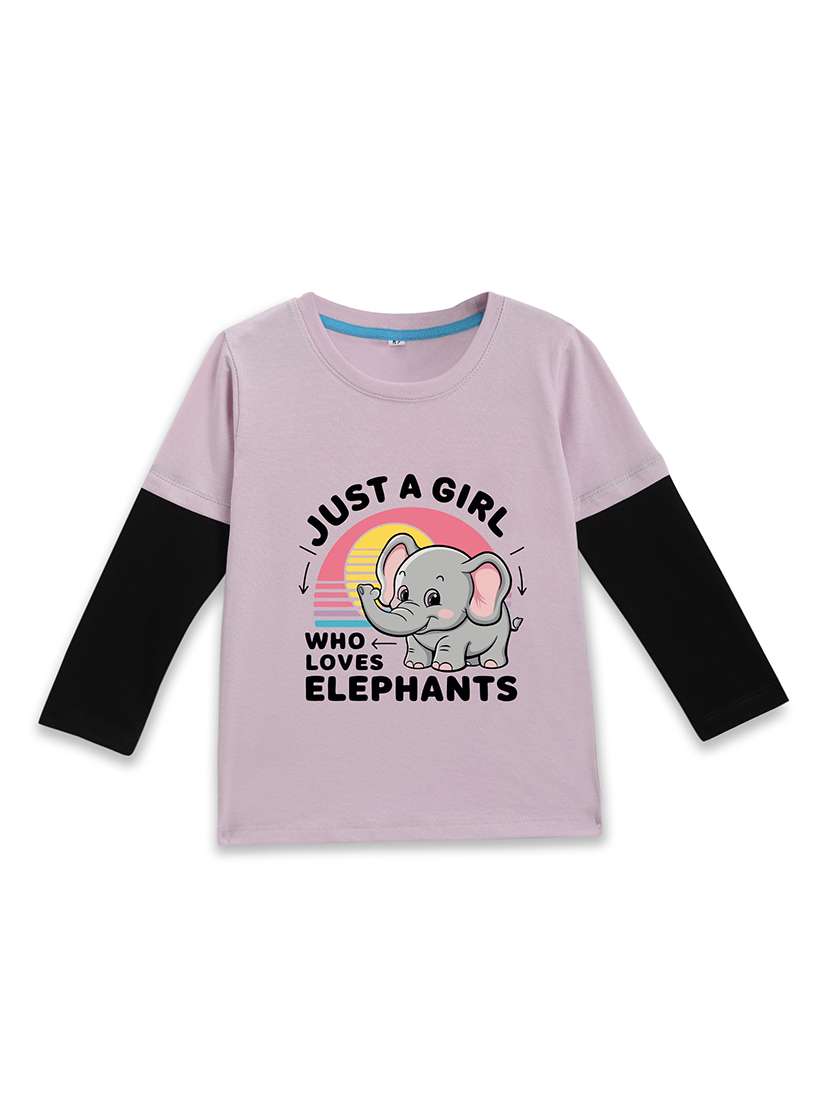 girls printed long sleeve tee