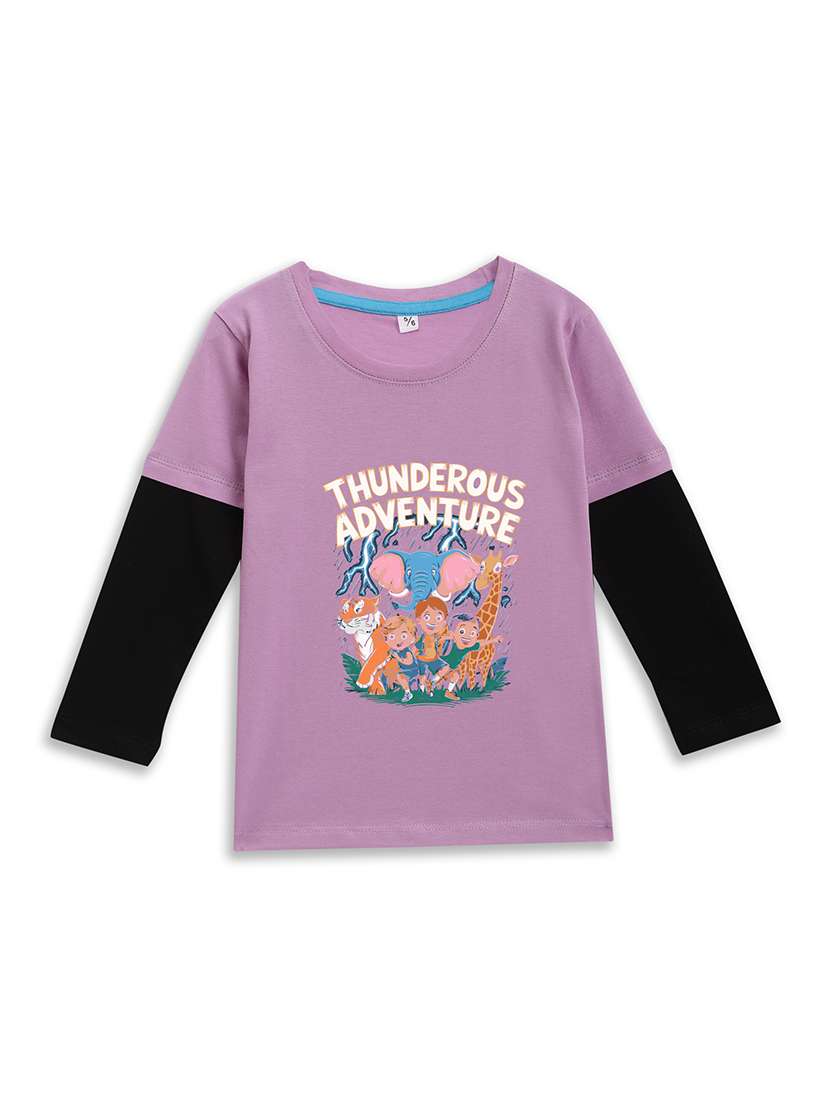 girls printed long sleeve tee