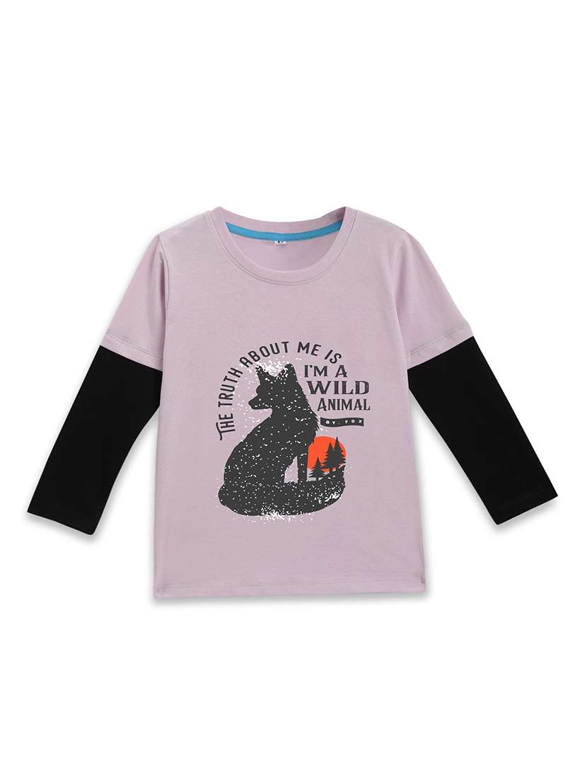 girls printed long sleeve tee