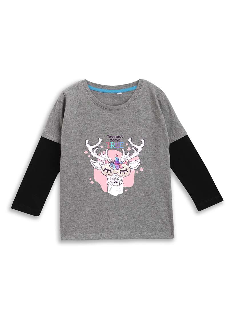 girls printed long sleeve tee