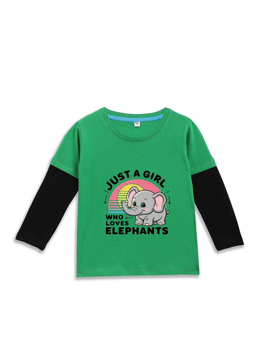 girls printed long sleeve tee