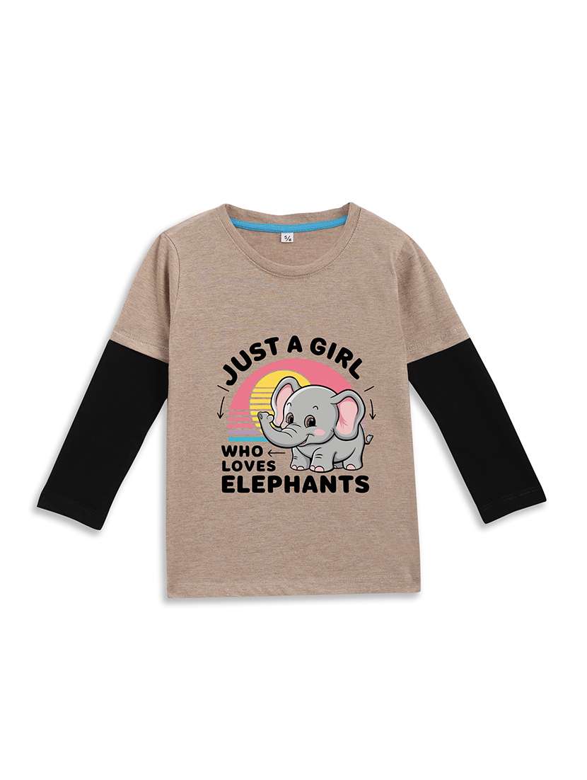 girls printed long sleeve tee